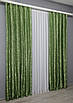 Шторна тканина жакард. Висота 2,7м. Колір салатовий. Код 1529ш, фото 9