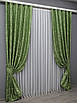 Шторна тканина жакард. Висота 2,7м. Колір салатовий. Код 1529ш, фото 8