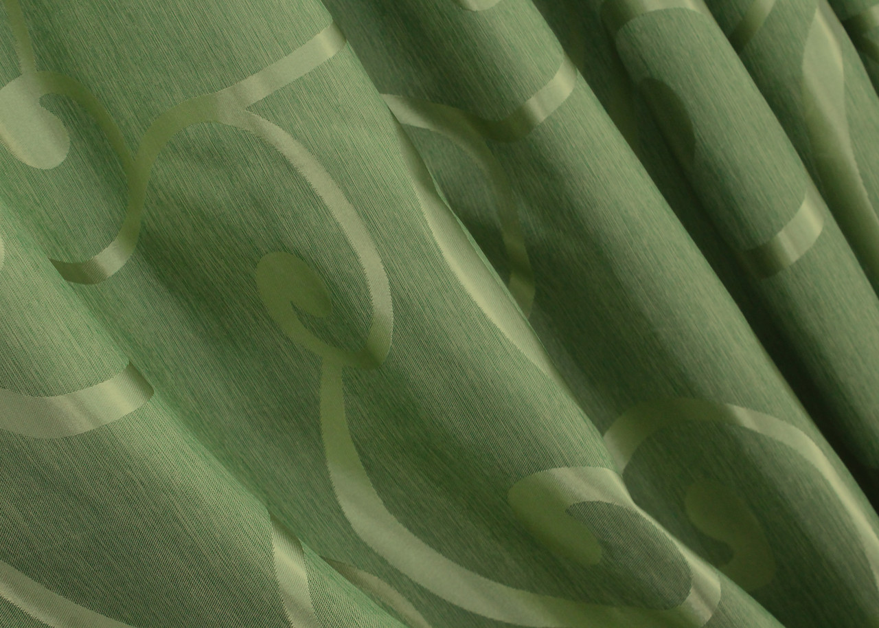 Шторна тканина жакард. Висота 2,7м. Колір салатовий. Код 1529ш, фото 1