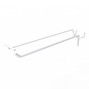 Гачок одинарний на перфорацію з цінникотримачем 200 мм D5 мм, білий