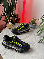Чоловічі кросівки Nike Air Max 95 OG GS Neon 2020 Найк Аир Макс 95 ОГ Чорні шкіра текстиль демісезон, фото 6