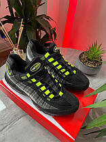 Чоловічі кросівки Nike Air Max 95 OG GS Neon 2020 Найк Аир Макс 95 ОГ Чорні шкіра текстиль демісезон, фото 3
