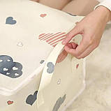 Органайзер для постільної білизни Чохол для речей в шафу Кофр для зберігання білизни та іграшок переносний Бежевий, фото 5