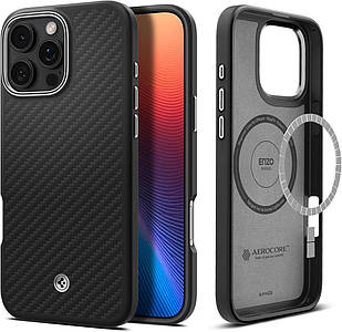 Чохол Spigen Enzo Aramid MagFit Black Silver для iPhone 16 Pro Max ACS08017