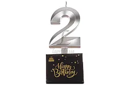 Свічка Цифра  срібло 2 (грань)