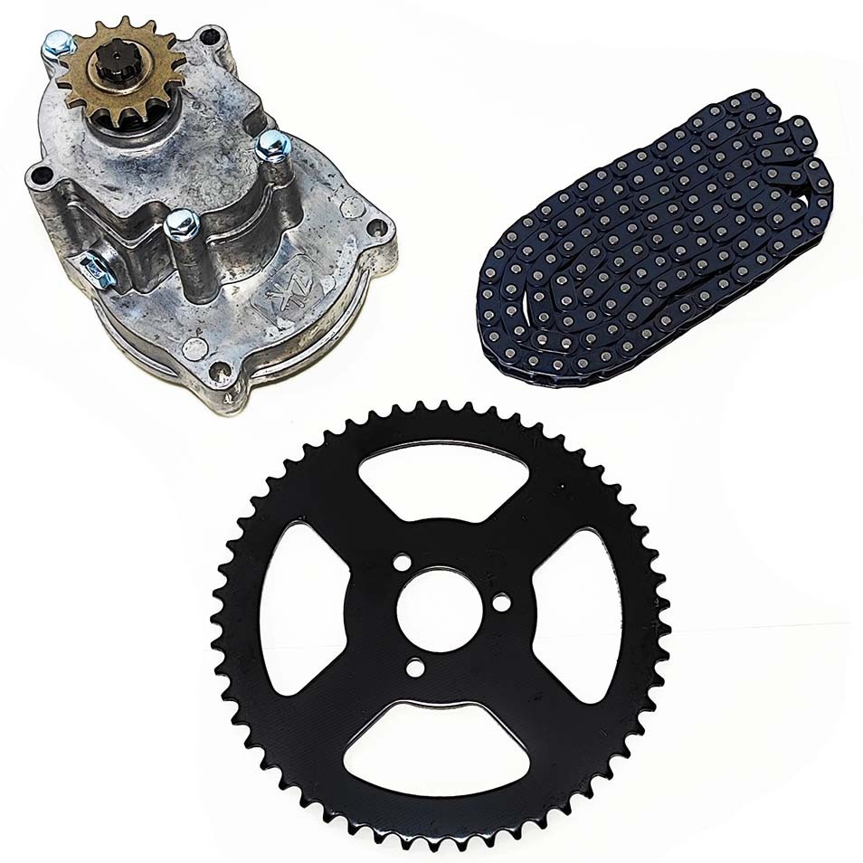 Комплект для встановлення двигуна мотокоси на велосипед 19.3:1