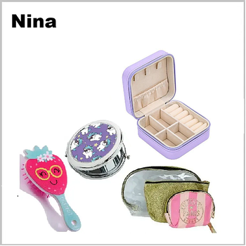 Скриньки, косметички, дзеркала, гребінці дитячі Nina