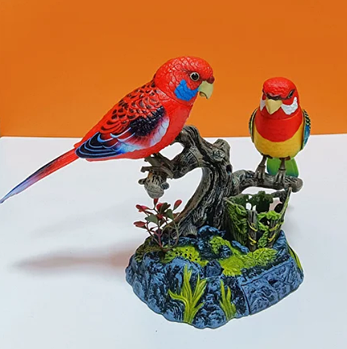 Оригінальний декор для будинку співочої птиці є датчик звуку, що працюють від 3-х батарейок типу АА червоні