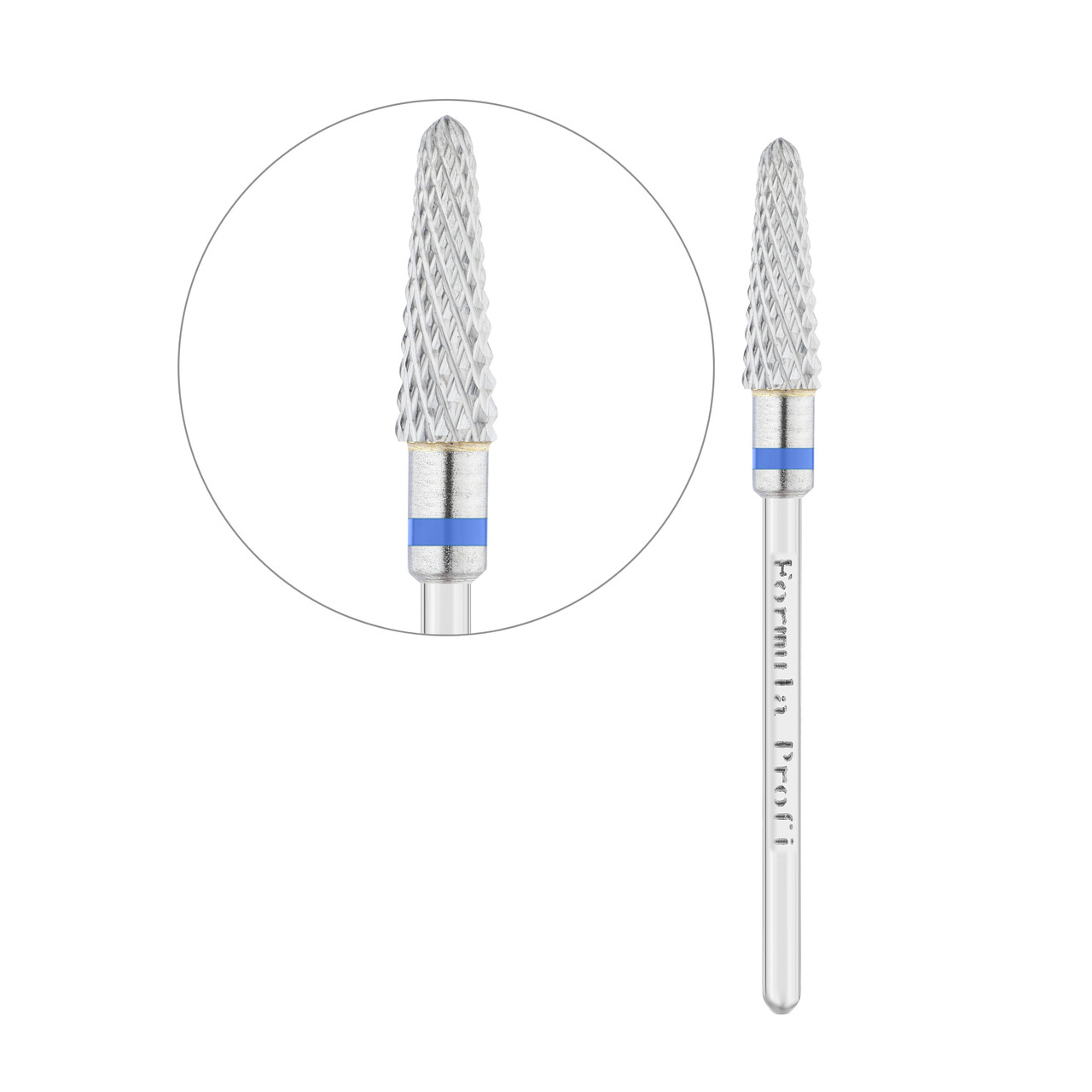 Фреза твердосплавна Formula Profi Конус прямий Ø 4 мм, синя насічка 100-1053, фото 1