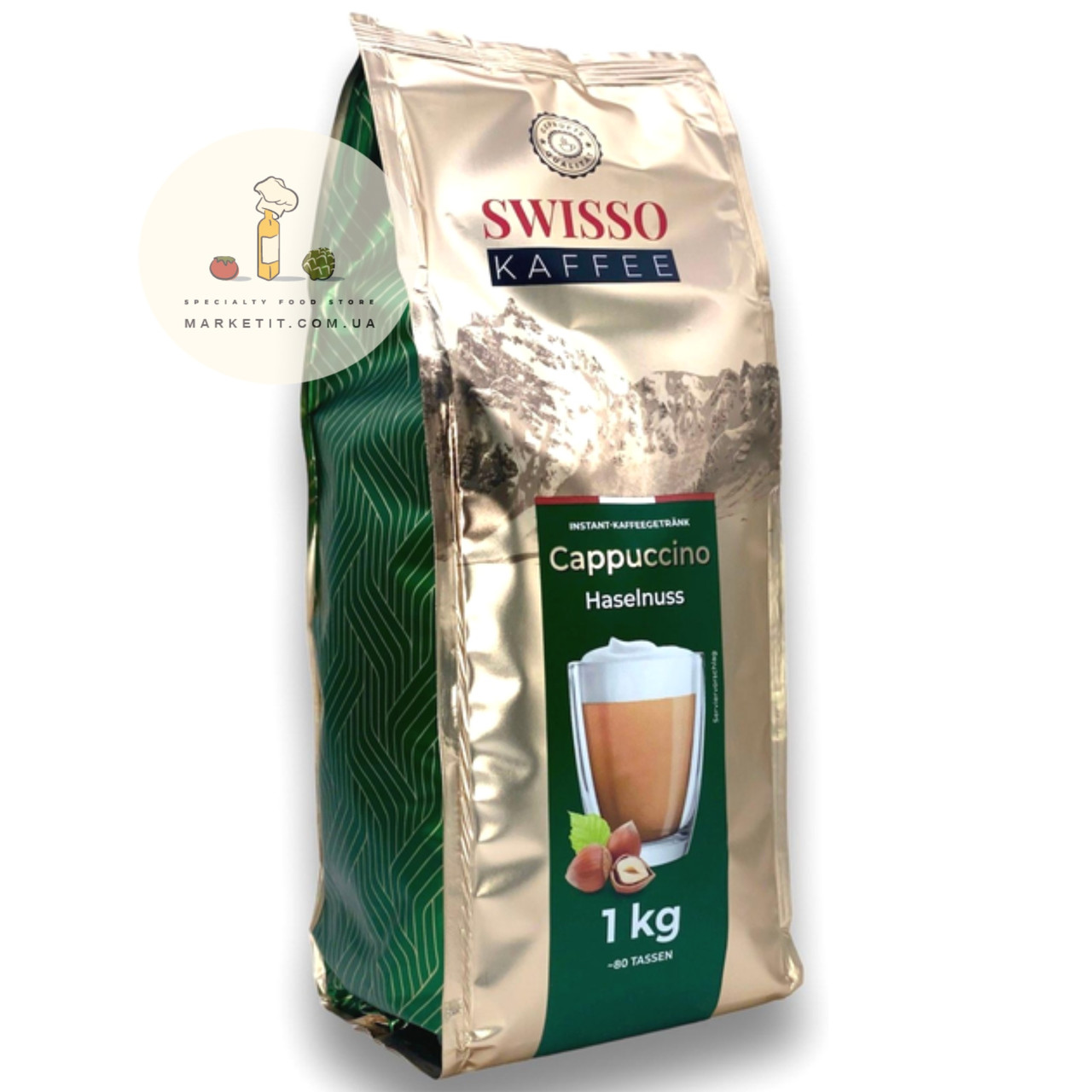 Капучино Swisso Kaffee Cappuccino Haselnuss, зі смаком лісових горіхів 1 кг.