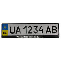 Оригінал! Рамка номерного знака CarLife пластик з об&apos;ємними літерами Mercedes-Benz (2шт) (24-011) - Вища Якість!