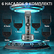 Професійна машинка триммер для стрижки волосся та бороди VGR V-256 з 6 насадками, фото 4