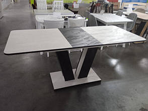 Стіл обідній розкладний Торін Fusion furniture , колір    Шовковий камінь / Вугольний камінь, фото 3