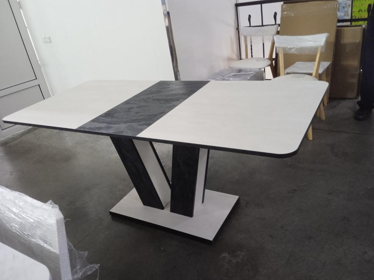 Стіл обідній розкладний Торін Fusion furniture , колір    Шовковий камінь / Вугольний камінь