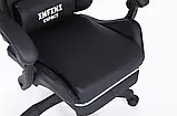 Комп'ютерне крісло з підставкою для ніг + 2 подушки INFINI ESPACE Чорне, фото 8