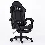 Комп'ютерне крісло з підставкою для ніг + 2 подушки INFINI ESPACE Чорне, фото 2