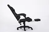 Комп'ютерне крісло з підставкою для ніг + 2 подушки INFINI ESPACE Чорне, фото 6