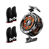 Кулер активного охлаждения для телефона смартфона MEMO CX 08 с элементом Пельтье + MEMO FS01 (4 напальчника)