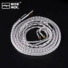 ⇒ NiceHCK IcyMoon (Jeck 3.5 C-pin) – преміальний 16-ти жильний мідний посрібнений кабель для навушників, фото 2
