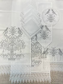 Набір рушників "Берегиня" на вінчання (4 рушники + 5 серветок + стрічка)