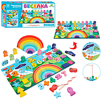 Деревянная игрушка Центр развивающий MD 1647 рыбалка, цифры, слова укр/рус