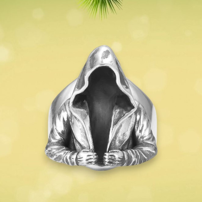 Каблучка у формі смерті або невідомого мандрівника в капюшоні розмір безрозмірна, фото 1