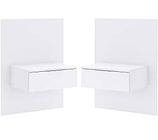 Приліжкові тумби підвісні 2 шт Barton / Бартон супермат білий ТМ Міро Марк