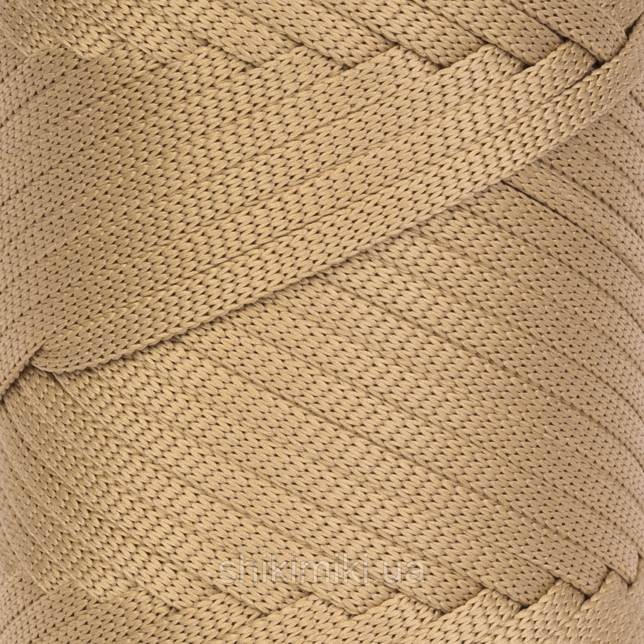 Плоский шнур поліефірний Bugeto Soft Ribbon, колір Темно-бежевий