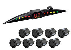 Оригінал! Парктронік TIGER TG-P8LED 8дат SLIM Black/black (компл.) - Вища Якість!