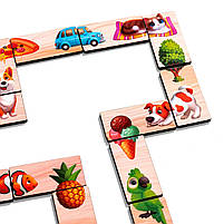 Дитяча настільна гра Половинки Доміно пазл Ubumblebees дерево 2+ кор 15*8*5 см (ПСД266), фото 2