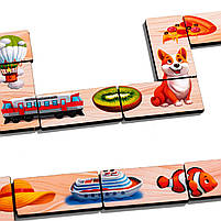 Дитяча настільна гра Половинки Доміно пазл Ubumblebees дерево 2+ кор 15*8*5 см (ПСД266), фото 3