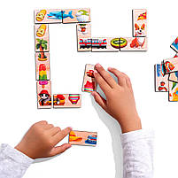 Дитяча настільна гра Половинки Доміно пазл Ubumblebees дерево 2+ кор 15*8*5 см (ПСД266), фото 4