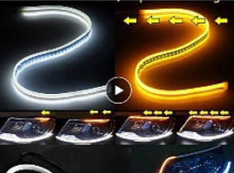 Підсвічування у фару силіконову з поворотом 60см W/Y - оригінал