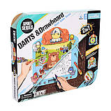 Дартс магнітний XWIN 2в1 з дошкою для малювання в асортименті 9302-1-4, фото 5