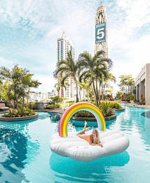 Надувний матрац-хмара Веселка 245см - оригінал