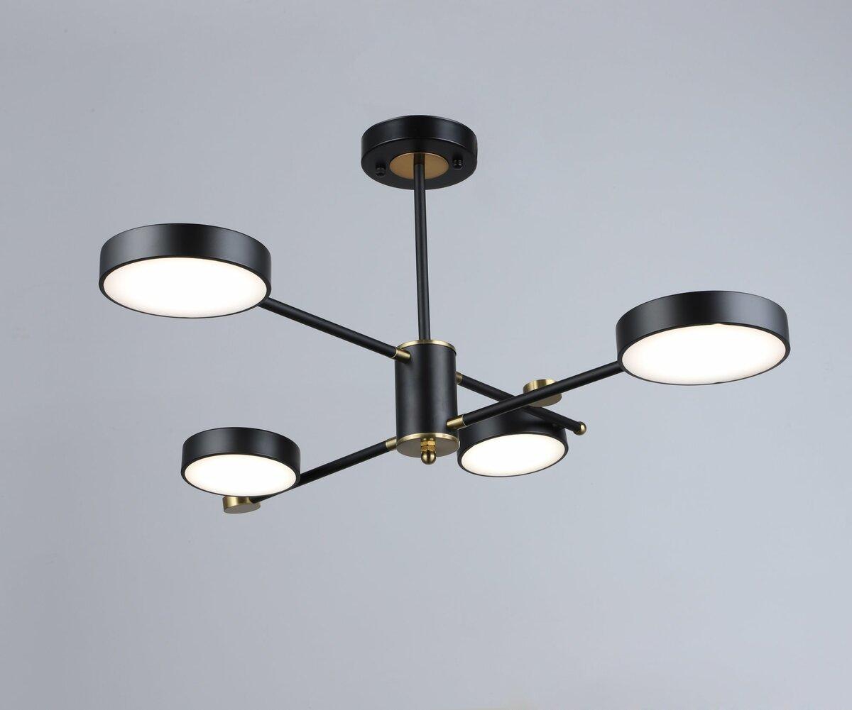Люстар світлодіодна акрилова Sirius B YH1124/4 BK+COP. LED люстра модерн