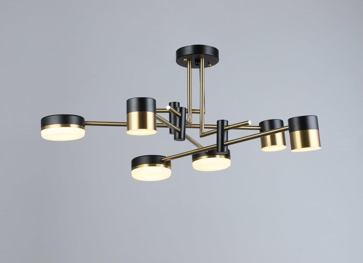 Люстар світлодіодна акрилова Sirius B YH1126/6 BK+COP. LED люстра модерн