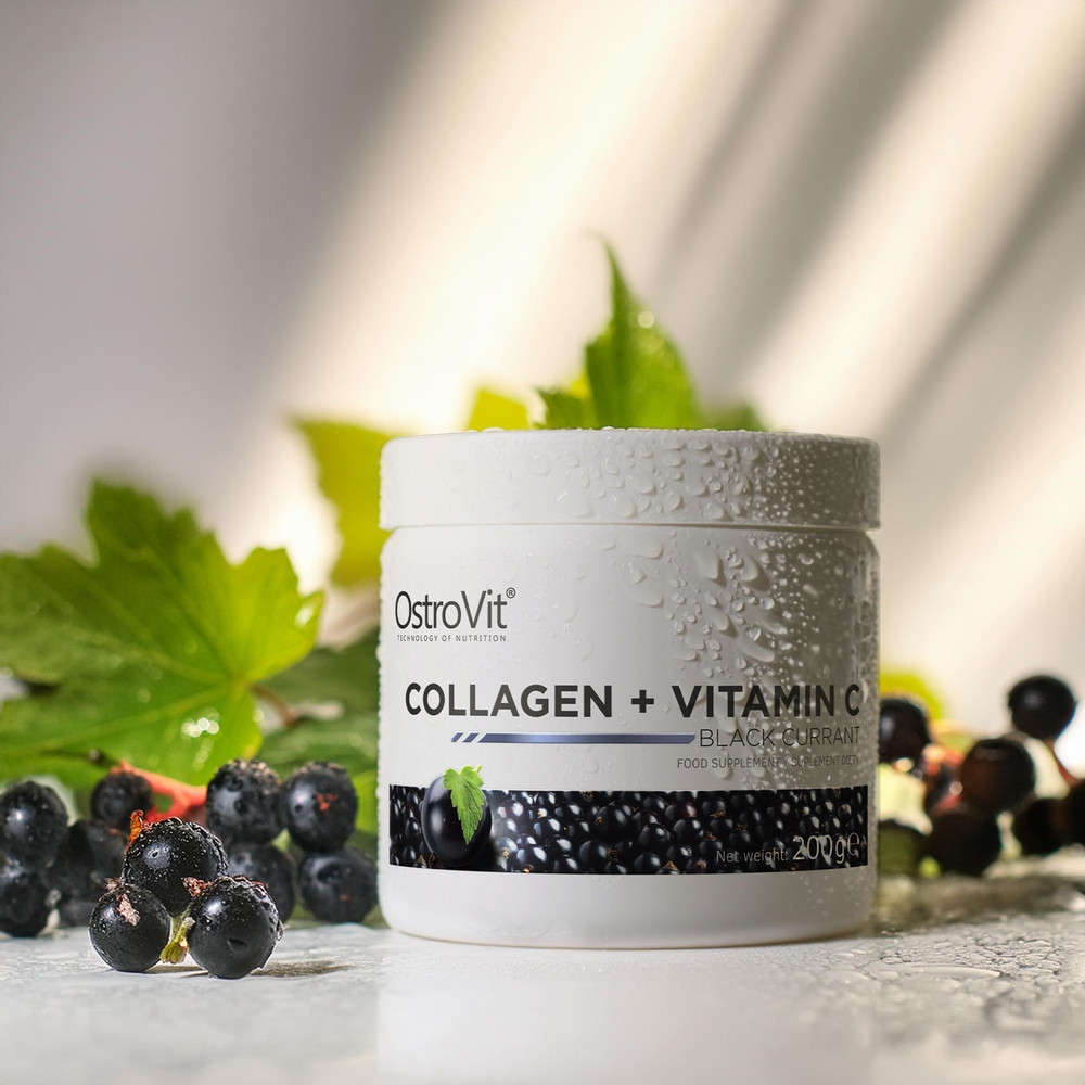 Препарат для суглобів і зв'язок OstroVit Collagen + Vitamin C, 200 грам Чорна смородина