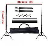 Комплект Білий вініловий фон для фото 1,6 х 4 м + Кріплення для фону Ворота 3 х 2,6 м, фото 7