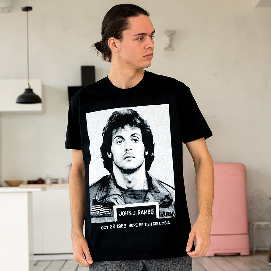 Футболка унісекс Rambo (Mugshot) M чорний, фото 1