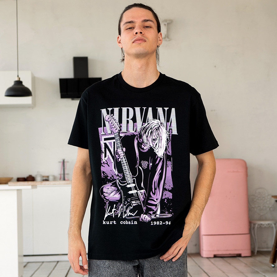 Футболка унісекс Nirvana (Kurt Cobain 1982-94) XS чорний, фото 1