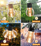 LITOHOM Сонячні гірлянди для вулиці, 14M/46FT G50 сонячні гірлянди для вулиці, 30 лампочок з USB-портом і пультом дистанційного, фото 3