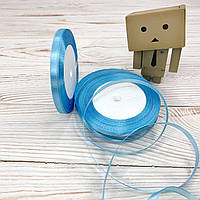 *10 рул* / Стрічка атласна / 0,6 см / Блакитна / 25 ярдів (22,86 м)