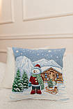 Новорічна наволочка на подушку 45х45 см, гобеленова, фото 6