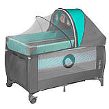 Ліжечко-манеж Lionelo SVEN PLUS TURQUOISE / GREY, фото 2