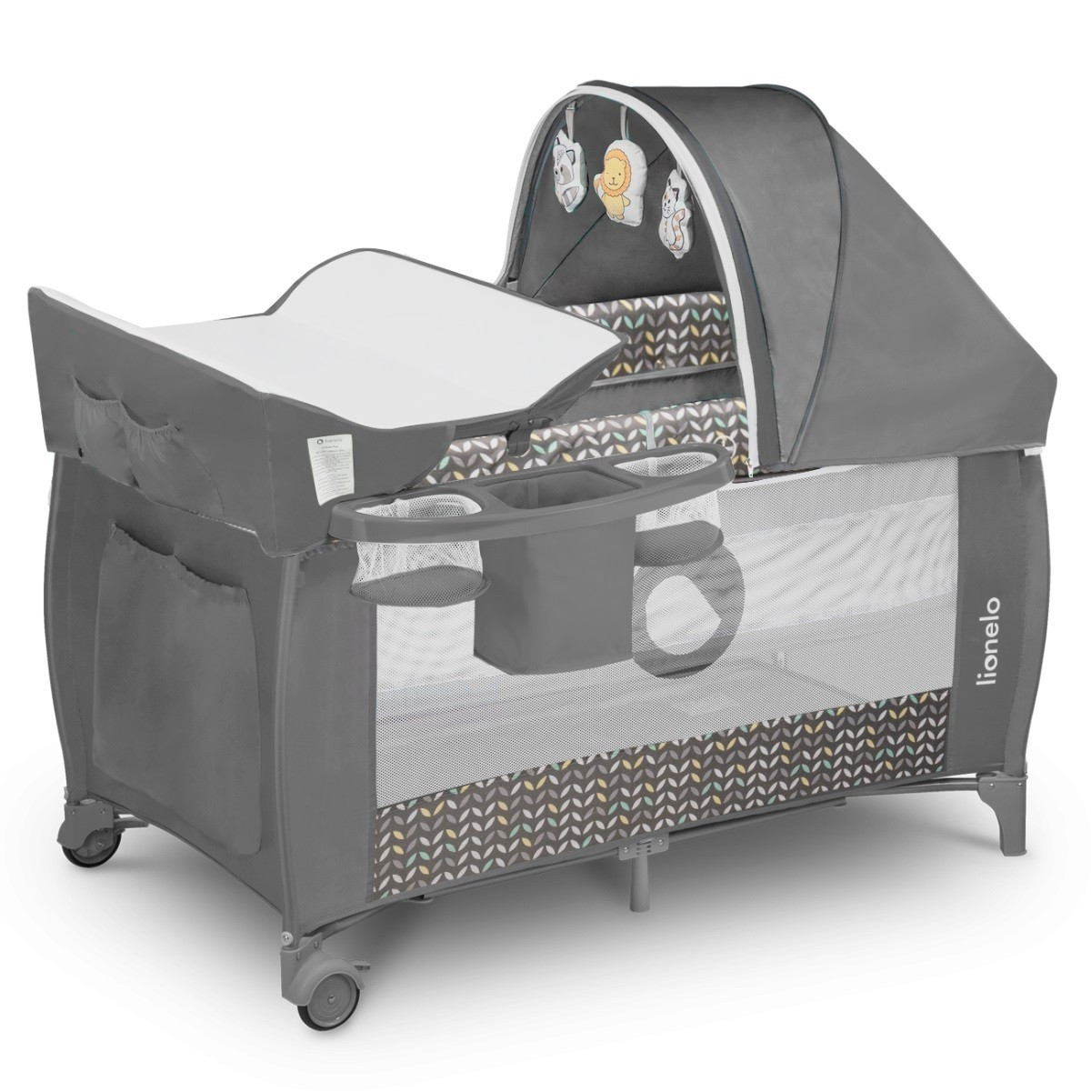 Ліжечко-манеж Lionelo SVEN PLUS  GREY SCANDI, фото 1