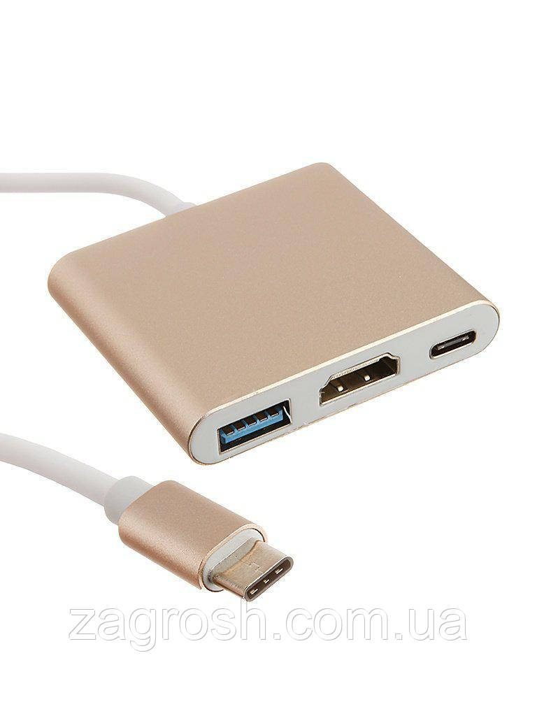 Promo Ціна! Адаптер HD-U03 USB 3.1 Type-C to HDMI+PD+USB3.0 - тільки на ZaGrosh.com.ua, фото 1