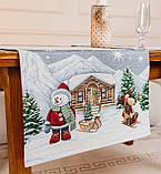 Доріжка на стіл Новорічна, 45x140 см., гобелен з срібним люрексом, фото 5