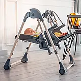 Стілець для годування з функцією гойдалки Lionelo LAURICE GREEN OLIVE, фото 3