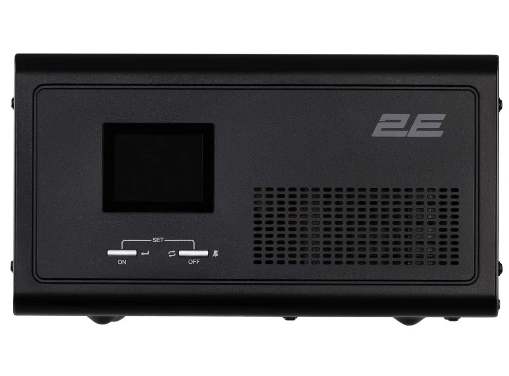 Інвертор 2E HI1000, 1000W, 12V — 230 V, LCD, AVR, 2xSchuko + DC output (2E-HI1000)